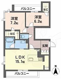 シャーメゾンセルディーナ 2LDKの間取図画像