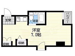 シティロイヤルJR奈良 ワンルームの間取図画像