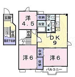 グランディールB 3DKの間取図画像