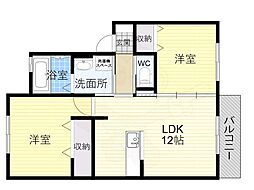 デラッセ真美ヶ丘 2LDKの間取図画像