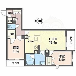 シャーメゾンフェリーチェ 2LDKの間取図画像