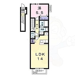 フローレンス四条大路 1LDKの間取図画像