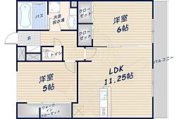 サン・ルイス 2LDKの間取図画像