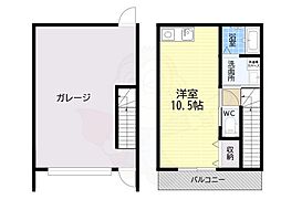 木津川市木津清水アパート 1LDKの間取図画像