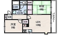 エトワール六条 2LDKの間取図画像