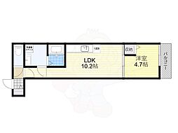 クレアール芝辻町 1LDKの間取図画像
