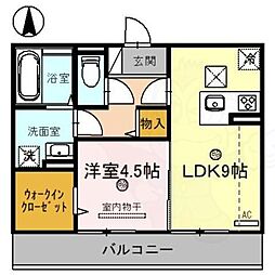 シュエット 1LDKの間取図画像