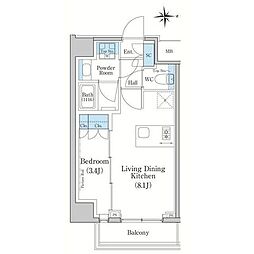 スタイリオ新丸子NORTH 1LDKの間取図画像