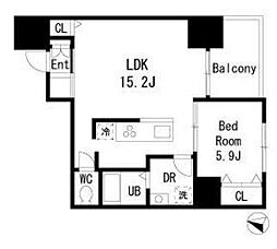 溝口レジデンス 1LDKの間取図画像