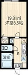川崎市多摩区生田6丁目アパート 1Kの間取図画像