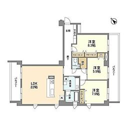 レックス宮前平 3LDKの間取図画像