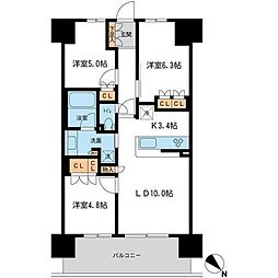 BLESS宮崎台 3LDKの間取図画像