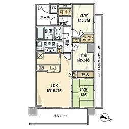アトラスタワー向ヶ丘遊園 3LDKの間取図画像