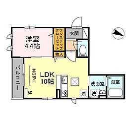 コンフォールS 1LDKの間取図画像