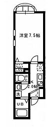 セレ川崎大師 1Kの間取図画像