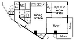メゾン1 2DKの間取図画像
