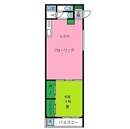 第3中原ビル 1LDKの間取図画像