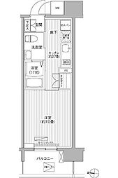 セントラーレ武蔵新城 1Kの間取図画像