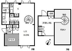 クレセントコート 1LDKの間取図画像