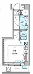 ジェノヴィア中野島 ワンルームの間取図画像