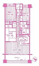 パークホームズ二子多摩川フェアアリーナ 3LDKの間取図画像
