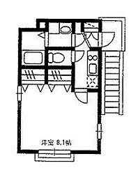 エターナルハツ 1Kの間取図画像