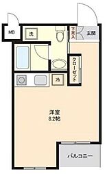 セントパレス鷺沼 ワンルームの間取図画像