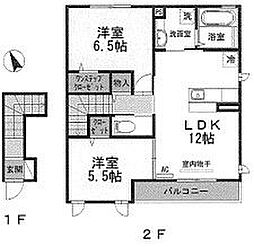 スカイビューテラス宮前平 2LDKの間取図画像