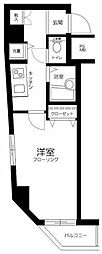 ジュエル上野毛 1Kの間取図画像