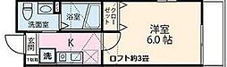 ピースコート登戸 1Kの間取図画像