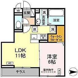 アピソ・ソレイユ 1LDKの間取図画像