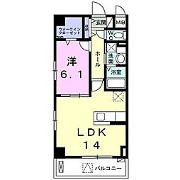天神台ヒルズ 1LDKの間取図画像