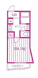 ラネージュ鷺沼 1Kの間取図画像