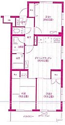 リテラス武蔵中原 3DKの間取図画像