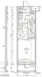 Log登戸Station side 1Kの間取図画像