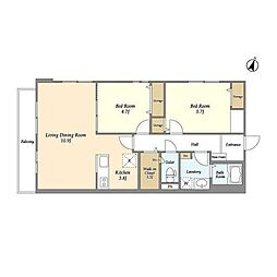 Blanche 2LDKの間取図画像