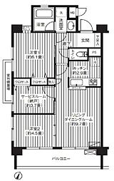 ブランネージュ多摩川 2SLDKの間取図画像