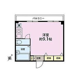 ラ・レイネ鷺沼 ワンルームの間取図画像