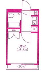 エヴァーグリーン宮前平 ワンルームの間取図画像