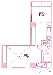ウェルタワー 1LDKの間取図画像