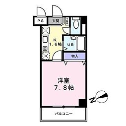 ベルデュール宮前平 1Kの間取図画像