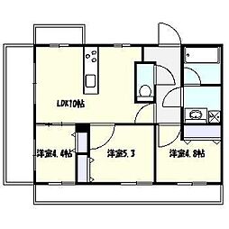 ブランネージュ多摩川 3LDKの間取図画像