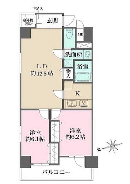 パークフラッツ日本橋馬喰町 801｜東京都中央区日本橋馬喰町２丁目(賃貸マンション2LDK・8階・58.28㎡)の写真 その2