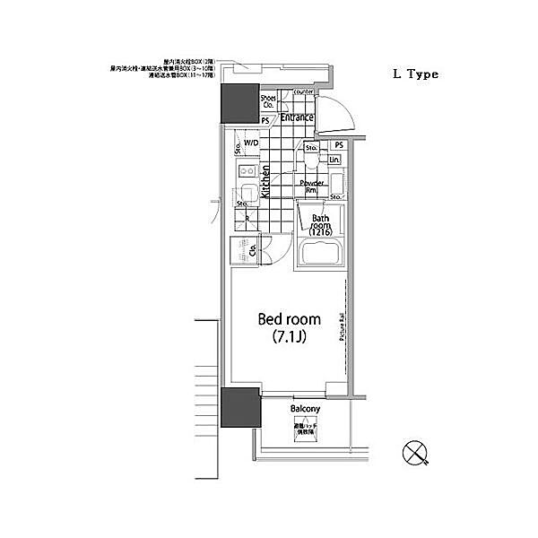 パークハビオ赤坂タワー 1501｜東京都港区赤坂２丁目(賃貸マンション1K・15階・24.52㎡)の写真 その2