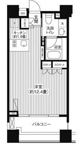 コスモグラシア芝大門 1301｜東京都港区芝大門１丁目(賃貸マンション1R・13階・33.19㎡)の写真 その2