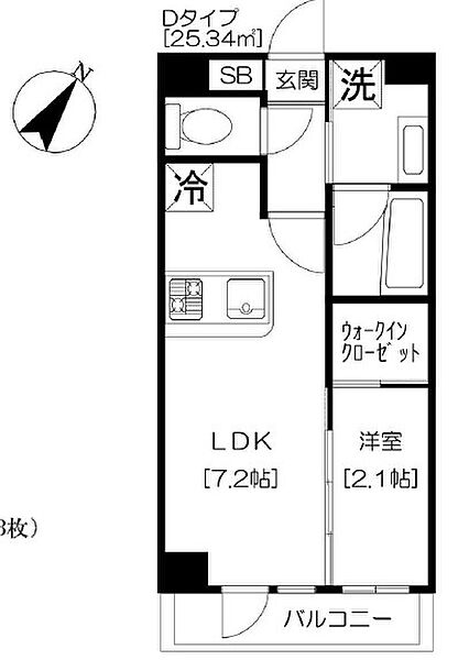 アジールコート芝公園 306｜東京都港区芝２丁目(賃貸マンション1LDK・3階・25.34㎡)の写真 その2