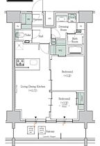 ONE ROOF RESIDENCE TAMACHI 1307 ｜ 東京都港区芝浦１丁目15-7（賃貸マンション2LDK・13階・51.52㎡） その2