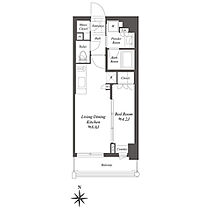 クレストコート白金高輪 902 ｜ 東京都港区白金１丁目10-3（賃貸マンション1LDK・9階・32.03㎡） その2