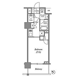 ザ・レジデンス赤坂檜町（旧ロイジェントパークス赤坂） 4階1Kの間取り