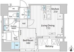 グランシエル南青山（GranCiel南青山） 3階1LDKの間取り